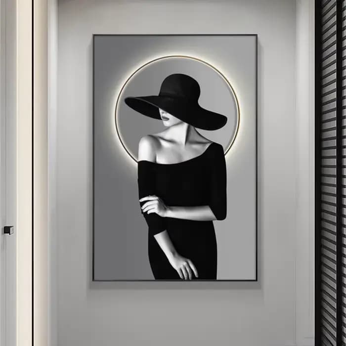 Personnages noirs et blancs, simplicité moderne, décoration murale de fond de canapé, grand Foyer, chambre à coucher, peintures suspendues