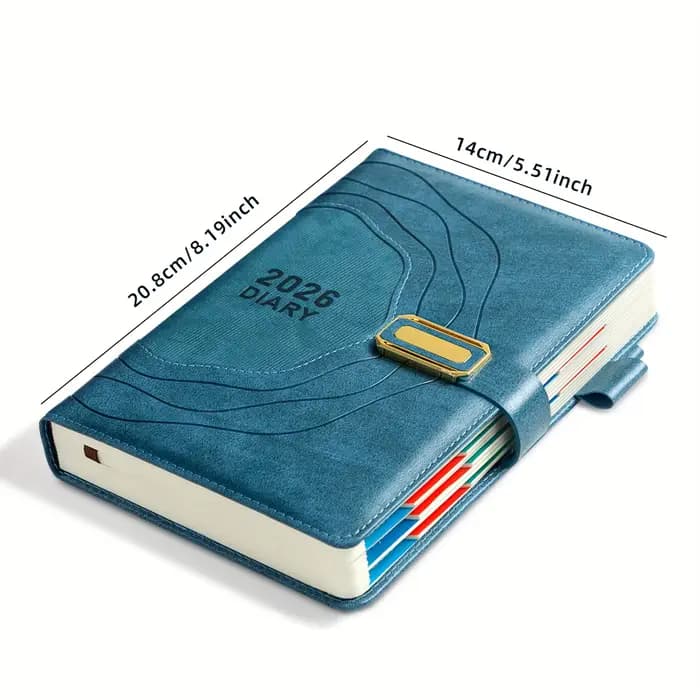 Carnet de planification 2026, bloc-notes, disposition professionnelle, pages audacieuses quotidiennes et couverture rigide renforcée – Design élégant, carnet de planification