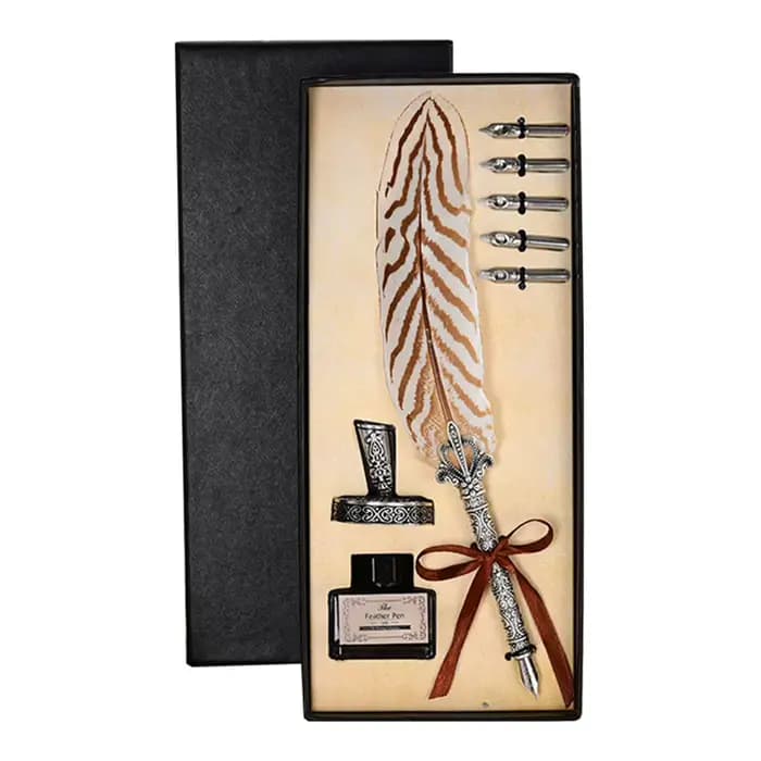 Stylo à plume avec 5 pièces, Kit de stylo à encre à plumes fines, papeterie rétro, ensemble de stylos à plume rétro, Excellent Souvenir de mariage pour femmes et hommes