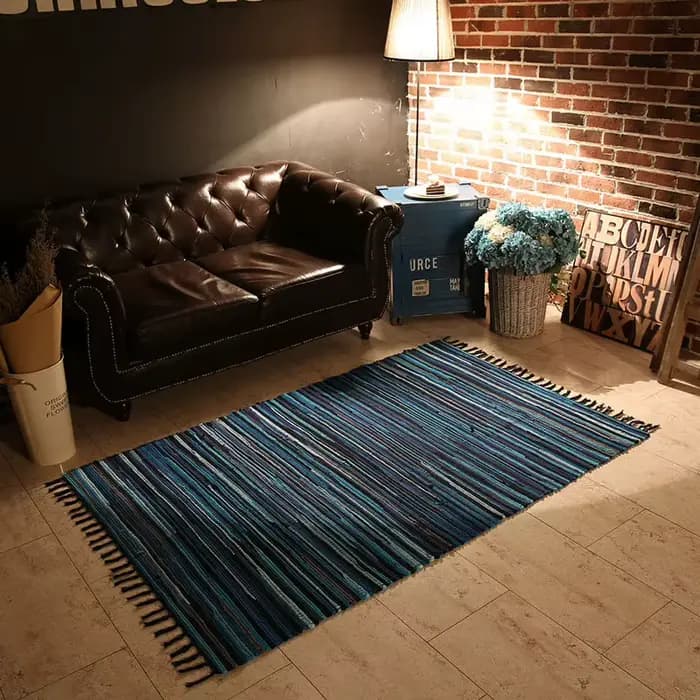 Tapis nordique en coton et lin, pour salon, chambre à coucher, zone d'épissure, Long absorbant l'eau, pour bain, cuisine, hôtel, décoration de la maison