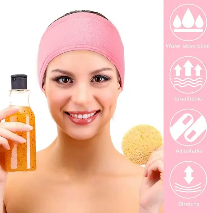 Bandeau spa pour femme | Bande élastique pour cheveux en flanelle | Parfait pour les soins de la peau, la douche, le yoga et le sport