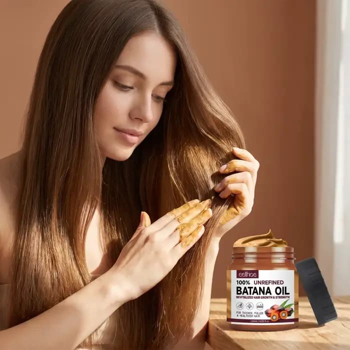 Baume nourrissant naturel pour le cuir chevelu à l'huile de Batana, renforce les cheveux faibles, favorise des cheveux plus épais, plus volumineux et plus sains, traitement capillaire quotidien à domi