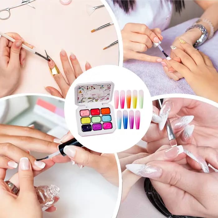 Palette de gel à ongles 9 couleurs pour manucure, idéale pour débutants, professionnels, femmes, petites amies et mamans