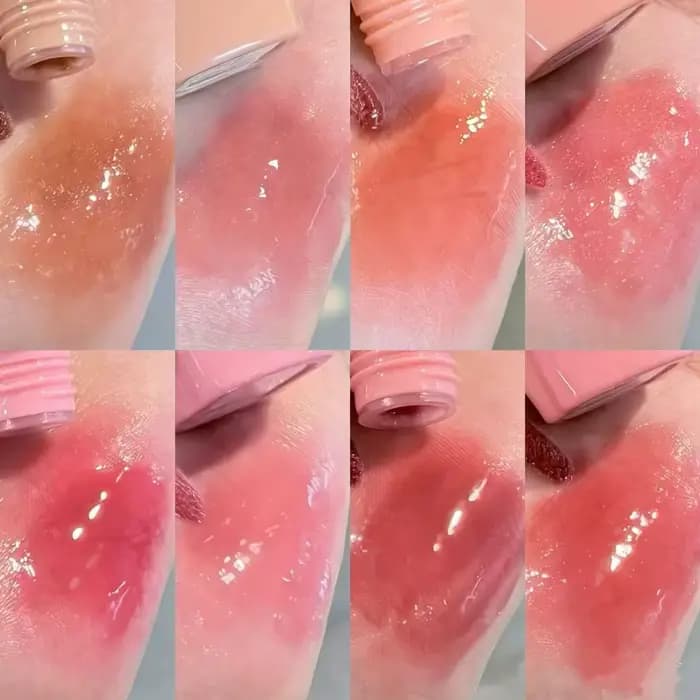 Pinkyfocus Glossy Mirror Lip Gloss Hydratant Teinte Lèvres Nude Effet Miroir Longue Tenue Maquillage Naturel Quotidien Printemps-Été