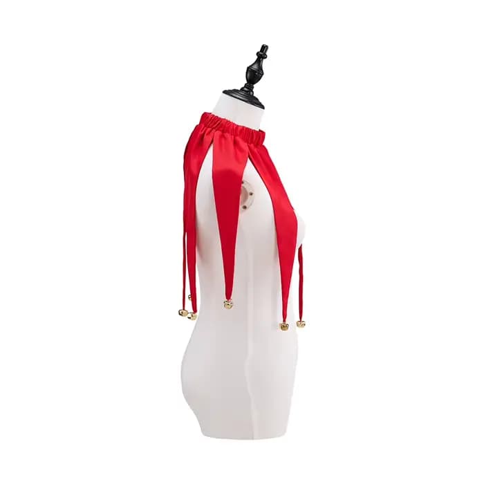 Clown col rouge Halloween bouffon Performance Costume collier accessoires conte de fées cirque collier avec cloches