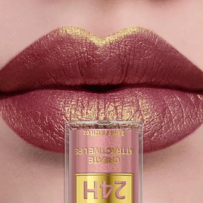 Rouge à lèvres métallique à paillettes