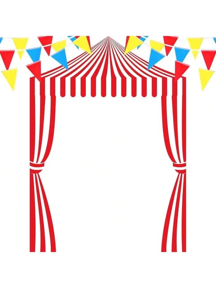 Bannière de fond de scène de cirque pour fête d'anniversaire, décoration de fête, toile de fond photographique pour soirée de cirque