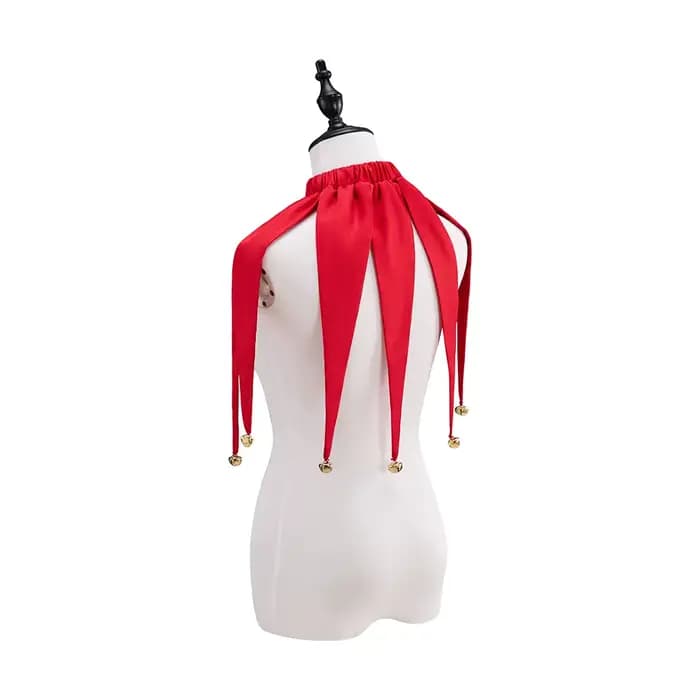Clown col rouge Halloween bouffon Performance Costume collier accessoires conte de fées cirque collier avec cloches