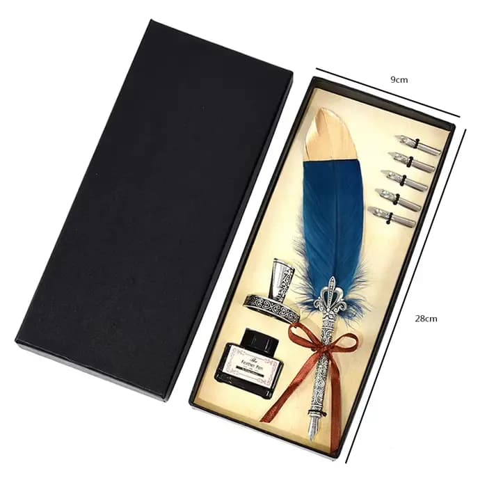 Stylo à plume avec 5 pièces, Kit de stylo à encre à plumes fines, papeterie rétro, ensemble de stylos à plume rétro, Excellent Souvenir de mariage pour femmes et hommes