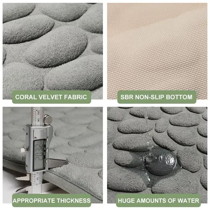 HOBathtub-Tapis lavables à absorption d'eau, Non-ald Floor Lea, Polymères de bain, Doorvirus, Aile Blestone, Gaufré