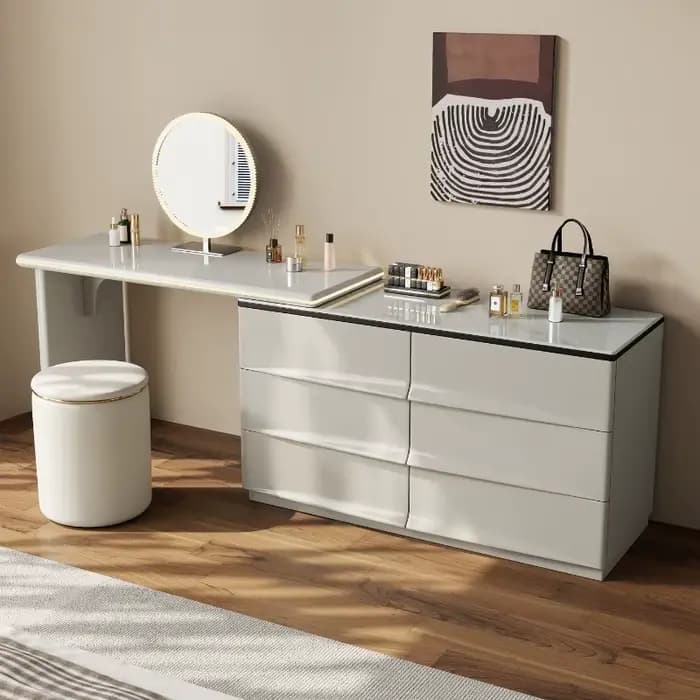 Coiffeuse Design naturel moderne Simple maquillage coiffeuse chambre fille bureau Mesa De Maquillaje maison accessoires