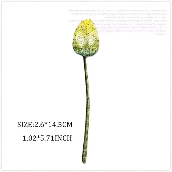 Fer à broder Lotus Bud sur patchs pour vêtements, autocollants décoratifs bricolage, 5 couleurs en option, autocollant de dessin animé adhésif exquis