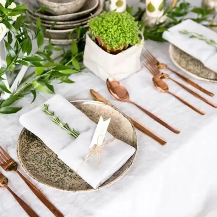 Serviettes en lin blanc de couleur naturelle, 6 pièces, pour dîner de Table de fête de mariage, linge de Table écologique