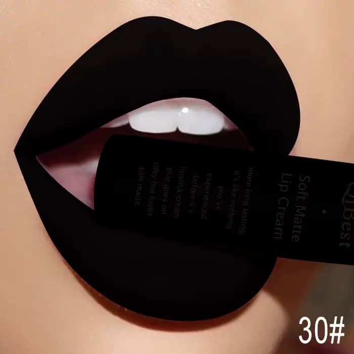 QIBEST Sexy velours mat brillant à lèvres liquide rouge