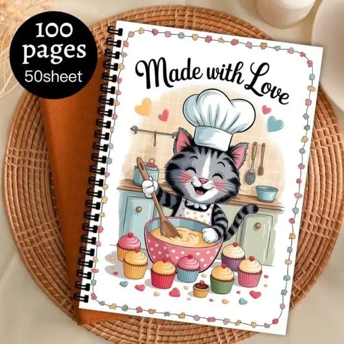 Carnet notes préparation des repas, réutilisation, avec pages détachables reliure à spirales métalliques pour des