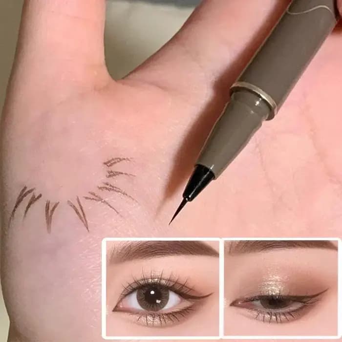 Eyeliner liquide imperméable à séchage rapide/ultra-fin mat noir marron/eyeliner ver à soie longue durée/maquillage des yeux/cadeaux