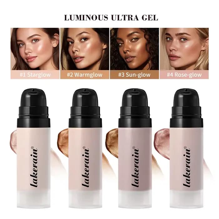 Fond de teint brillant Super Gel léger rosée polyvalent llluminateur apprêt hydratant nourrir