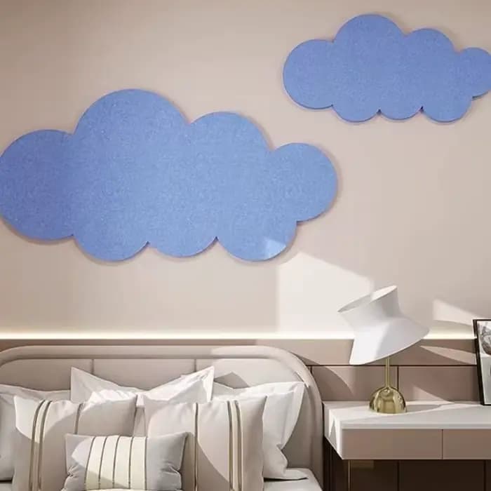 Panneau de fond mural Photo nuage Simple, autocollant mural en feutre, décoration d'exposition, tableau d'affichage pour chambre d'enfant, affichage d'œuvres d'art