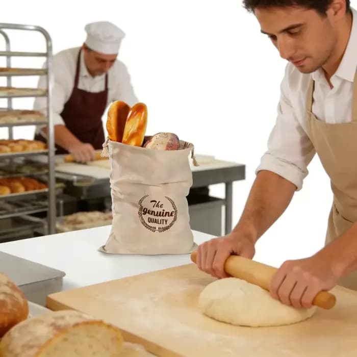 Sacs à pain en lin réutilisables avec cordon de serrage pour pain artisanal fait maison, baguette, respirants, écologiques, pour conserver les aliments