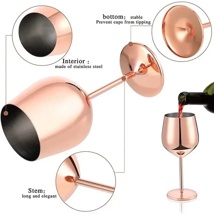 Verre à Cocktail en acier inoxydable de 500ML, verre à vin rouge, grand verre à Champagne en métal incassable, Bar KTV, verre à gobelet de Style européen