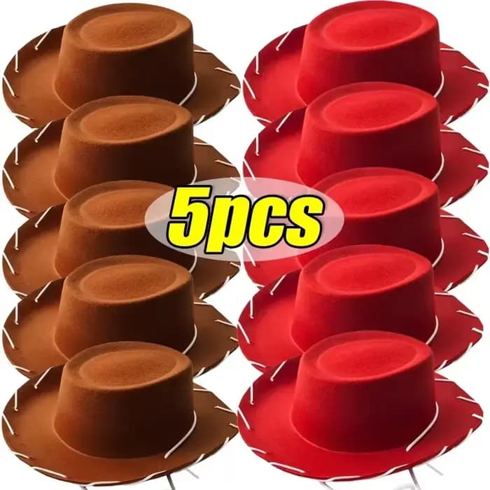 Chapeau de cowboy en feutre marron-rouge, réglable, à large bord, style western, pour sports de plein air, escalade, activités en milieu sauvage, accessoires de fête