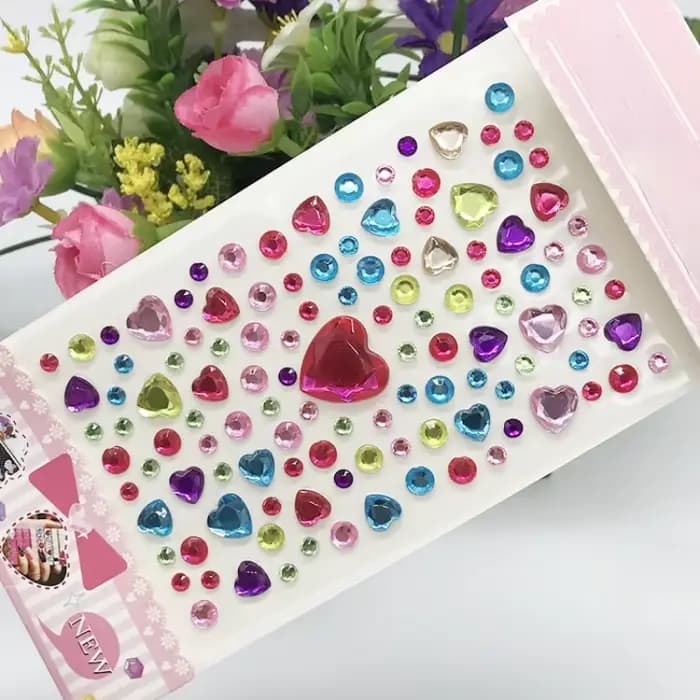 Nouveaux autocollants sur le visage enfants tatouage temporaire strass maquillage brillant
