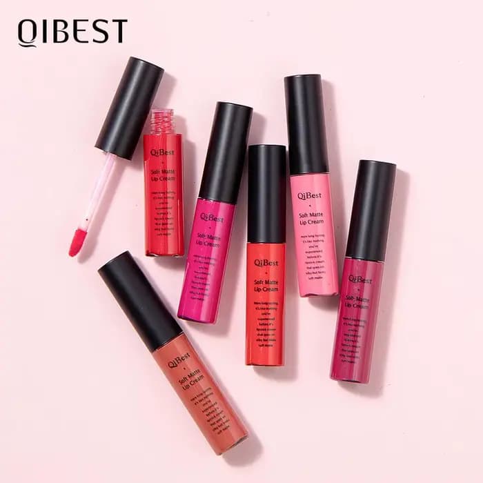 QIBEST Sexy velours mat brillant à lèvres liquide rouge