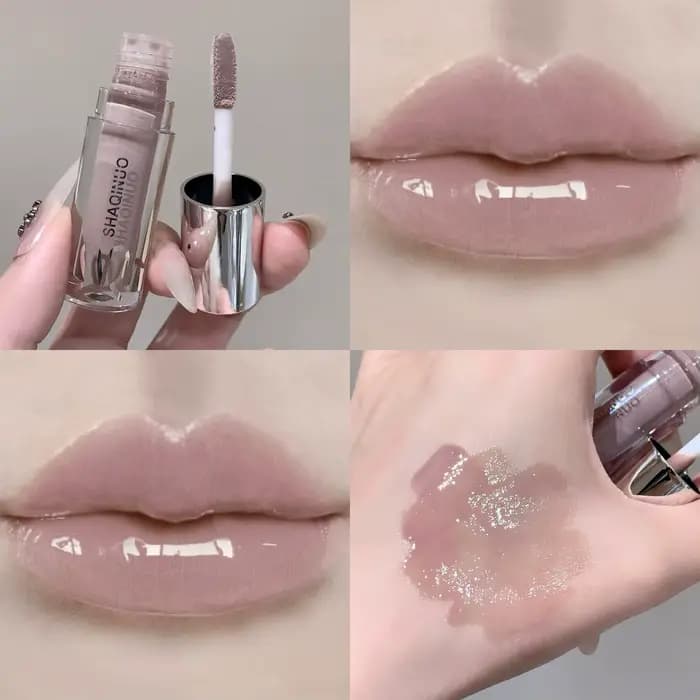 Gloss à lèvres effet miroir nude
