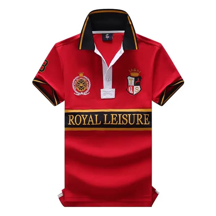 Polo Classique Rouge pour Homme, Broderie Tigre, Coton, Taille Européenne, Abonnés, Couture, Grande Taille, 7XL, Original Royal Casual Sports