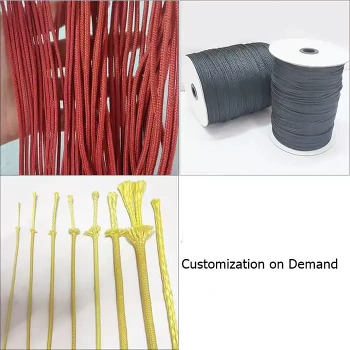 Cordon en Kevlar rouge et noir, résistant à l'usure, tressé, 2mm, pour bricolage, résistant au feu, résistant aux hautes températures, 560 degrés, cordons en aramide