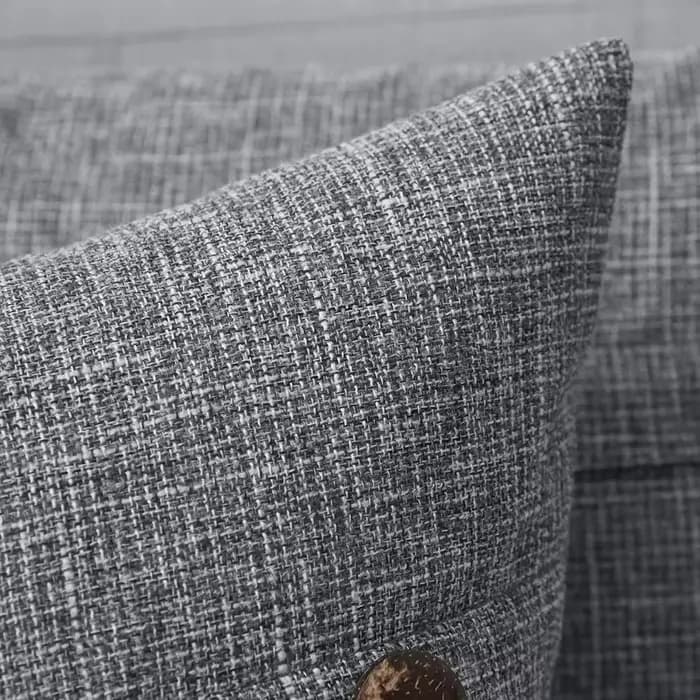 Juste de coussin en lin avec bouton, taie d'oreiller décorative nordique, canapé de salon, décoration d'intérieur, 45x45cm