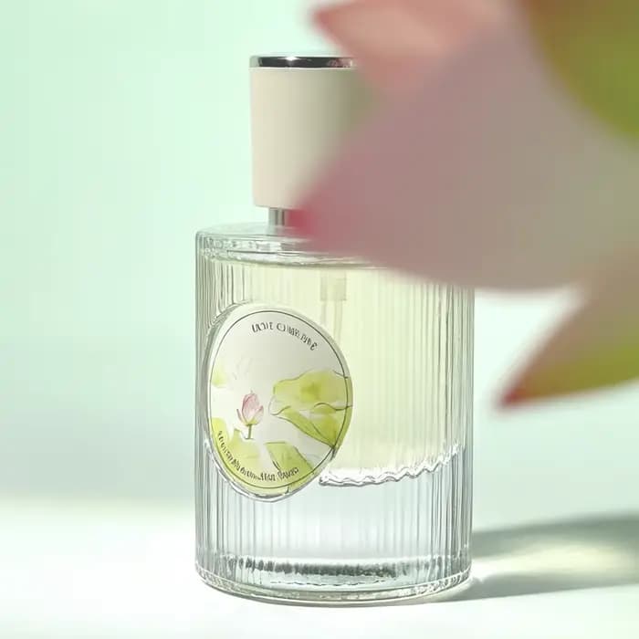 Parfum de lotus frais, fragrance florale et boisée longue durée, beauté orientale, mélangé à du lotus et du jasmin