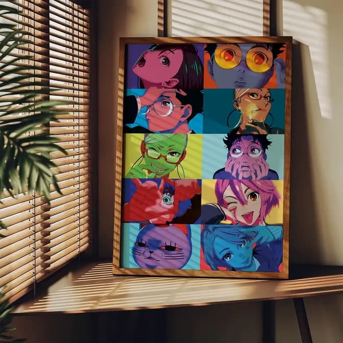 Affiche murale imprimée de personnages de dessin animé Dandadan, Collage esthétique néon, peinture sur toile, décoration de maison, affiche d'art pour Fans, cadeaux sans cadre