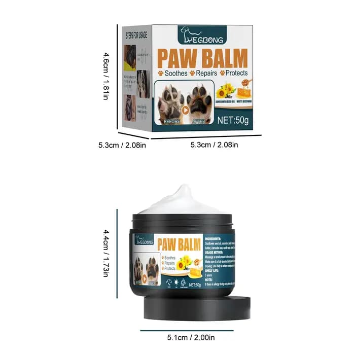 Baume de soin des pattes pour animaux de compagnie, crème naturelle pour sucette, hydratant pour les pieds de chat et de chien, réparation de la peau sèche et craquelée, baume de soin domestique pour