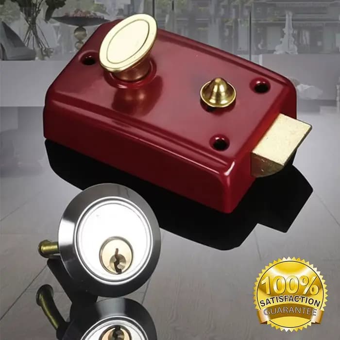 Serrures de porte extérieures en acier inoxydable, serrures rouges, serrure d'assurance Multiple, serrure de porte en bois, accessoires de sécurité pour la maison