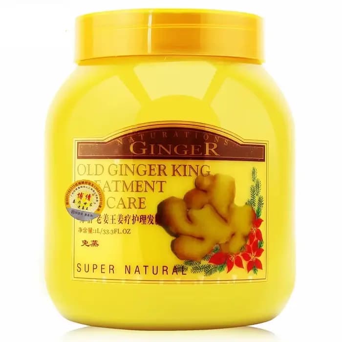 Masque Capillaire Hydratant au Gingembre Réparateur pour Cheveux Abîmés, Crème de Soin Capillaire, Pommade Coiffante, Après-Shampoing Anti-Frisottis 500ML
