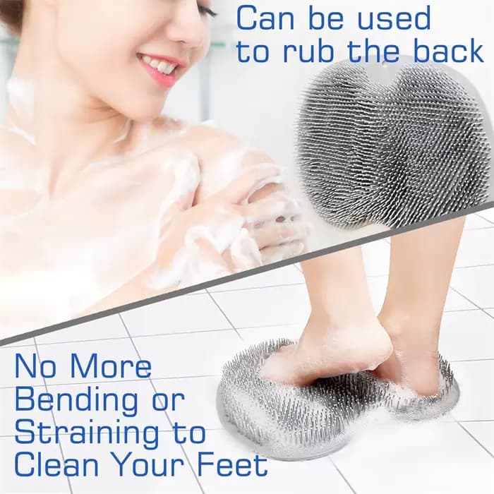 Tapis de douche pour épurateur de pieds, lave-dos, tapis de bain exfoliant, ventouses murales antidérapantes pour utilisation dans les hommes et les femmes plus propres