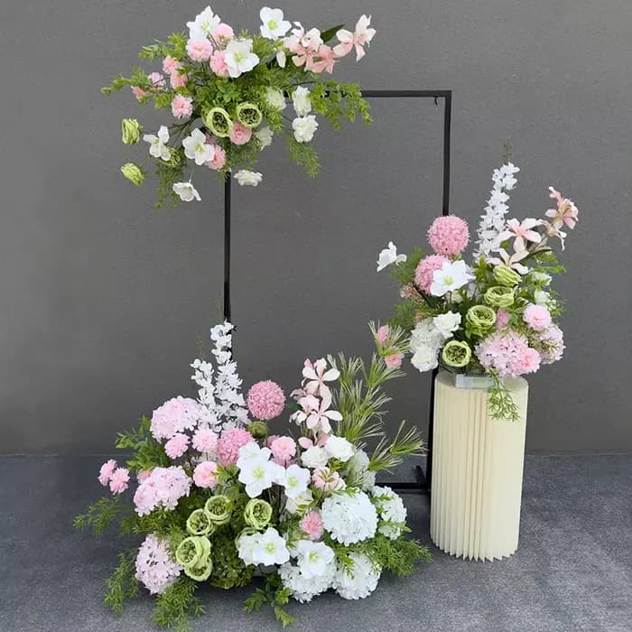 Décoration florale ronde en soie pour mariage, allée de cérémonie, fête de fiançailles, Noël, jardin