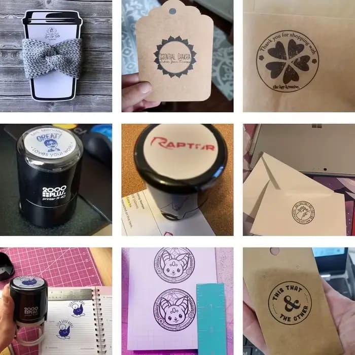 Tampon rond personnalisé, impressions claires et nettes, tampon en caoutchouc auto-encreur avec logo/image/texte personnalisé, idéal pour les tampons d'adresse et bien plus encore