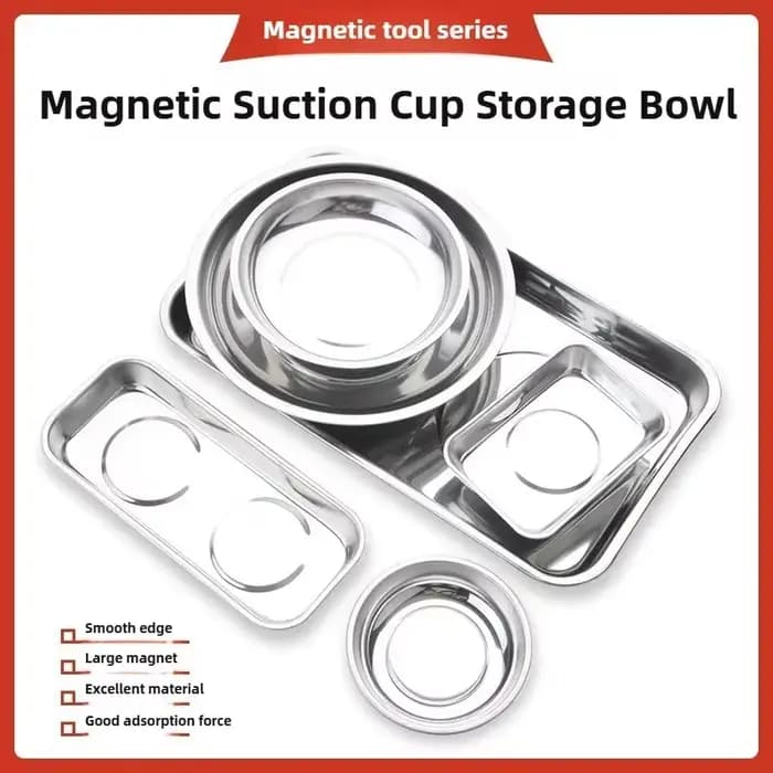 Bol magnétique rond/carré, durable avec plateau de pièces magnétique en acier inoxydable pour un accès facile et une prévention de la perte de pièces