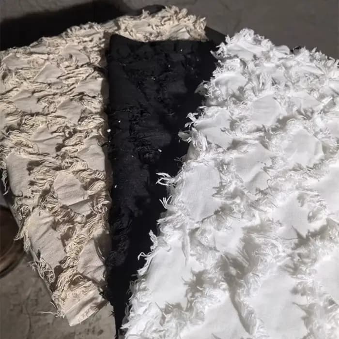 Tissu en coton et lin de Style chinois Vintage, matériel à franges découpées pour robes, vêtements, couture de styliste, vente en gros de mode pour femmes