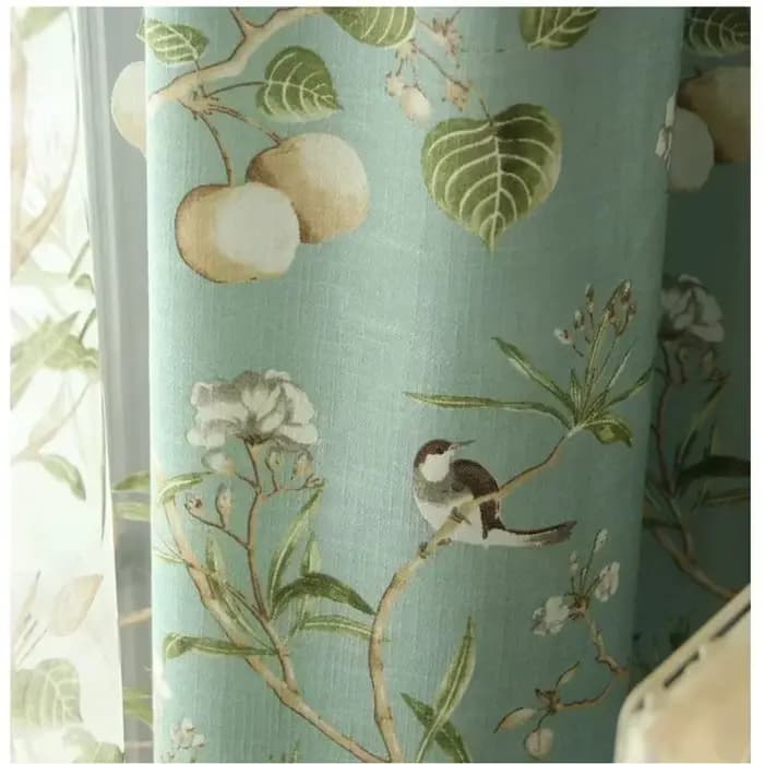 Rideaux ruraux pour salon salle à manger chambre Style campagnard américain fleur oiseau coton et lin tissu rideaux personnalisation