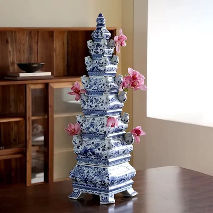 Figurines d'Auckland en céramique pour salon, sculptures esthétiques, décoration de sol intérieur, vase de fleurs de Gand, ornements de maison de luxe