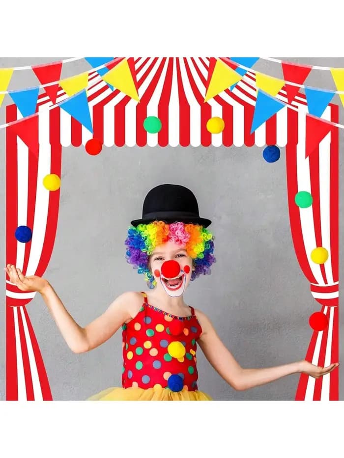 Bannière de fond de scène de cirque pour fête d'anniversaire, décoration de fête, toile de fond photographique pour soirée de cirque