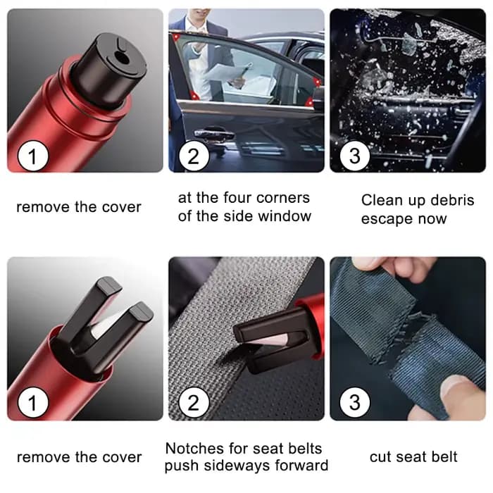 Marteau d'urgence pour voiture, outils de sauvetage, marteau de sécurité, coupe-ceinture de sécurité d'évasion, marteau de sécurité pour vitres automobiles