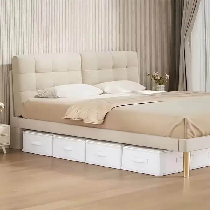 Lot de 3 boîtes de rangement sous lit grande capacité, pliables avec couvercle, anti-poussière, multi-usages