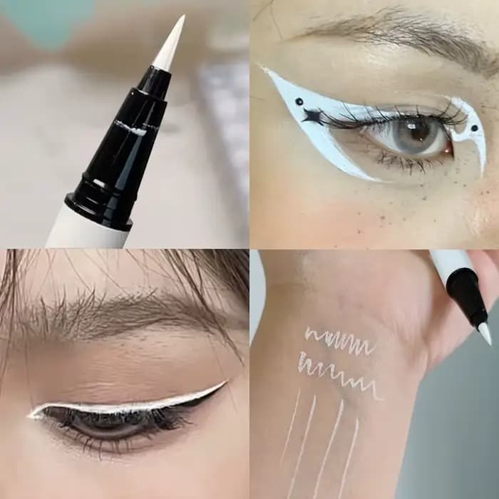 Eyeliner blanc mat, stylo liquide couché