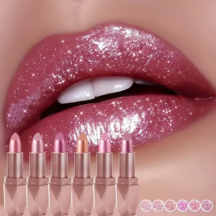 Nouveau rouge à lèvres diamant perle 6 couleurs