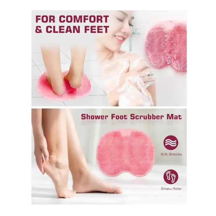 Tapis de douche pour épurateur de pieds, lave-dos, tapis de bain exfoliant, ventouses murales antidérapantes pour utilisation dans les hommes et les femmes plus propres