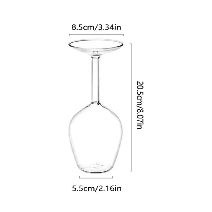 Verre à vin créatif à l'envers, tasse à vin rouge à longue tige de 400ML avec un Design inversé amusant, cadeau de noël Unique pour les amateurs de vin